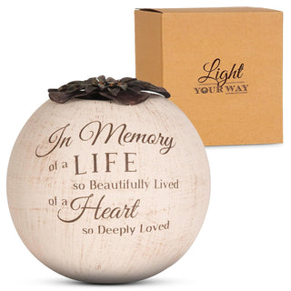 Pavilion Gift Company 19009 Light Your Way Terra Cotta Candle Holder, in Memory, 5-Inch
