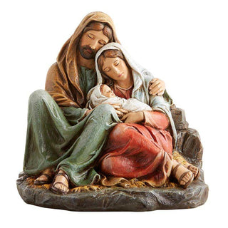 Christian Brands Resting Holy Family Figurine Resin Christmas Nativity Statue, 6 Inch