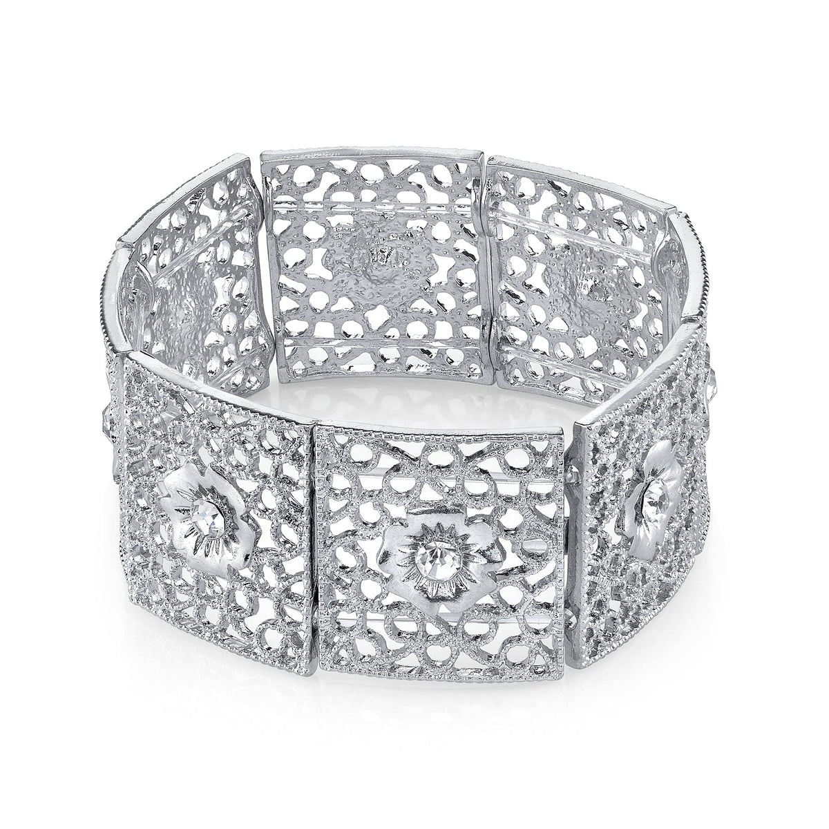 1928 Jewelry Company Bracelet, 7"L x 1"W, Silver