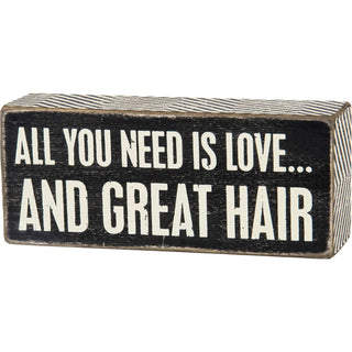 Primitives by Kathy Decorative Signage, 1 Count (Pack of 1), All You Need Is Lov