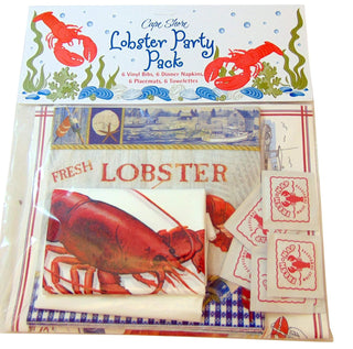 Cape Shore Lobster Crab Seafood Party Pack with 6 Bibs 6 Napkins 6 Placemats 6 Towelettes