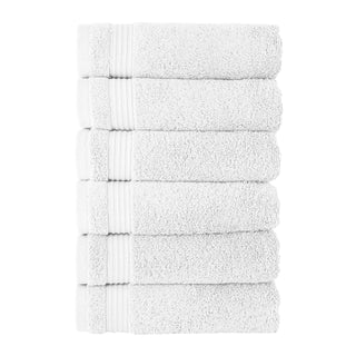 Classic Turkish Towels Towel, Hand Towels - 6 Piece Set, White