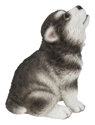 Hi Line Gift Ltd 87703-N Howling Alaskan Malamute Puppy Statue, 6.69-inch Height