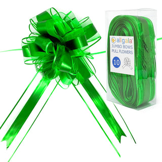 allgala Decorative Ribbon Trim, 8 Inch Jumbo (Pack of 10), Green
