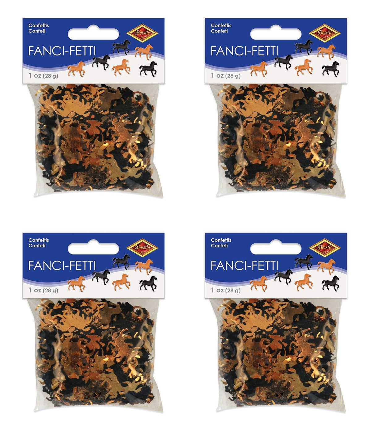 Beistle Fanci-Fetti Horses 4 Ounces, Black/Copper