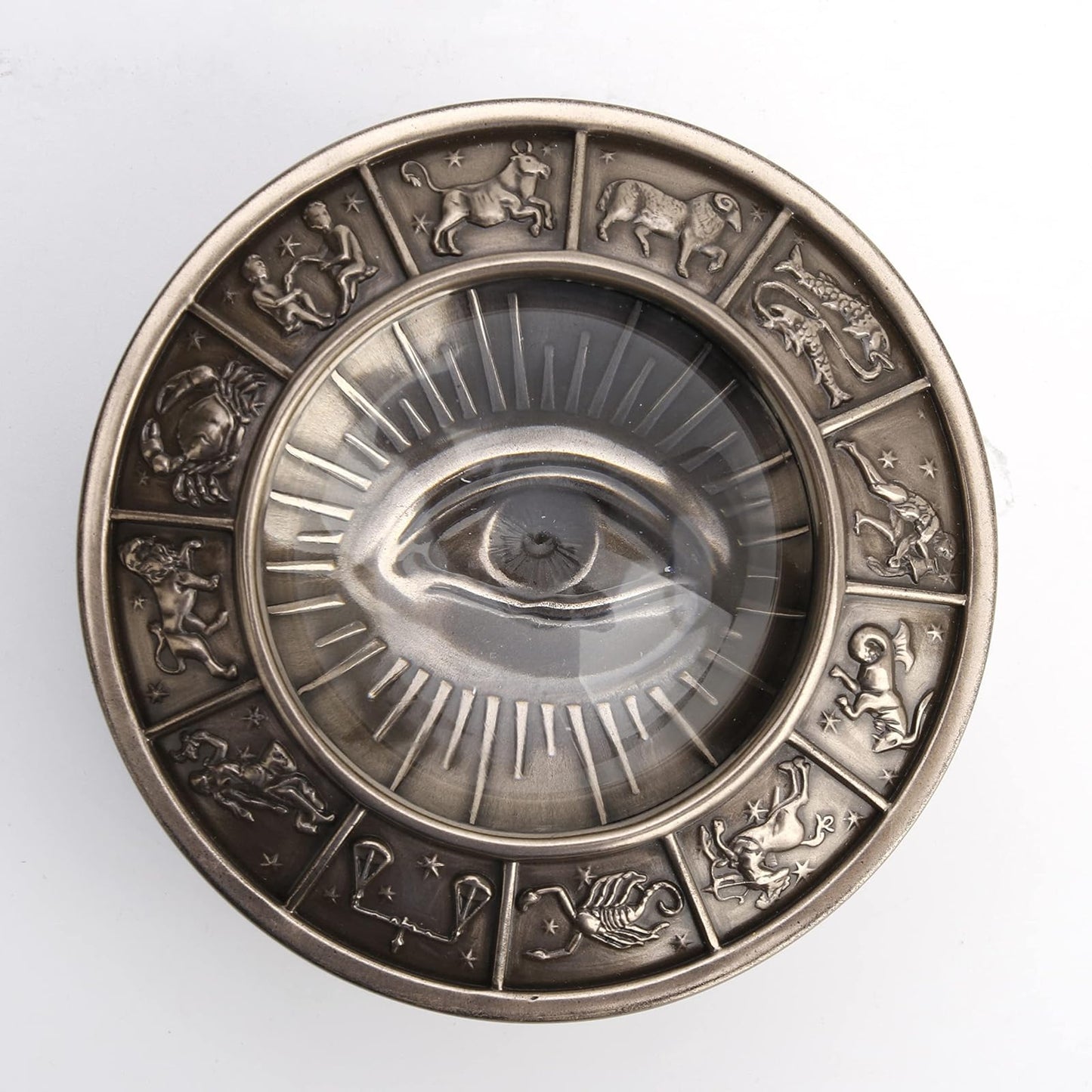 Unicorn Studio Veronese Design 2 3/4" Tall Eye of Providence Free Mason Trinket Box Cold Cast Resin Antique Bronze Finish Sculpture Gift
