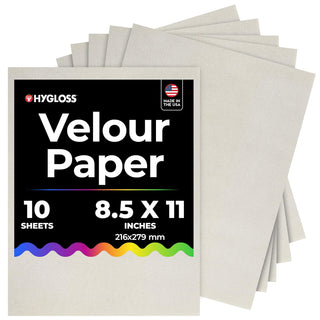 Hygloss Products Velour Paper - Soft, Velvety Surface Works With Printers Gray, 8-1/2 x 11 Inches - 10 Pack
