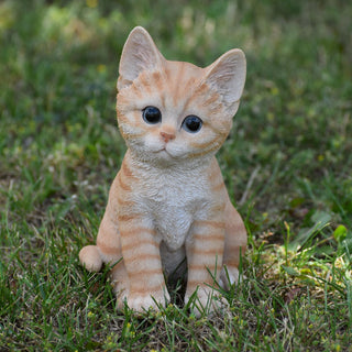 Hi Line Gift Ltd Tabby Cat Figurine, Orange