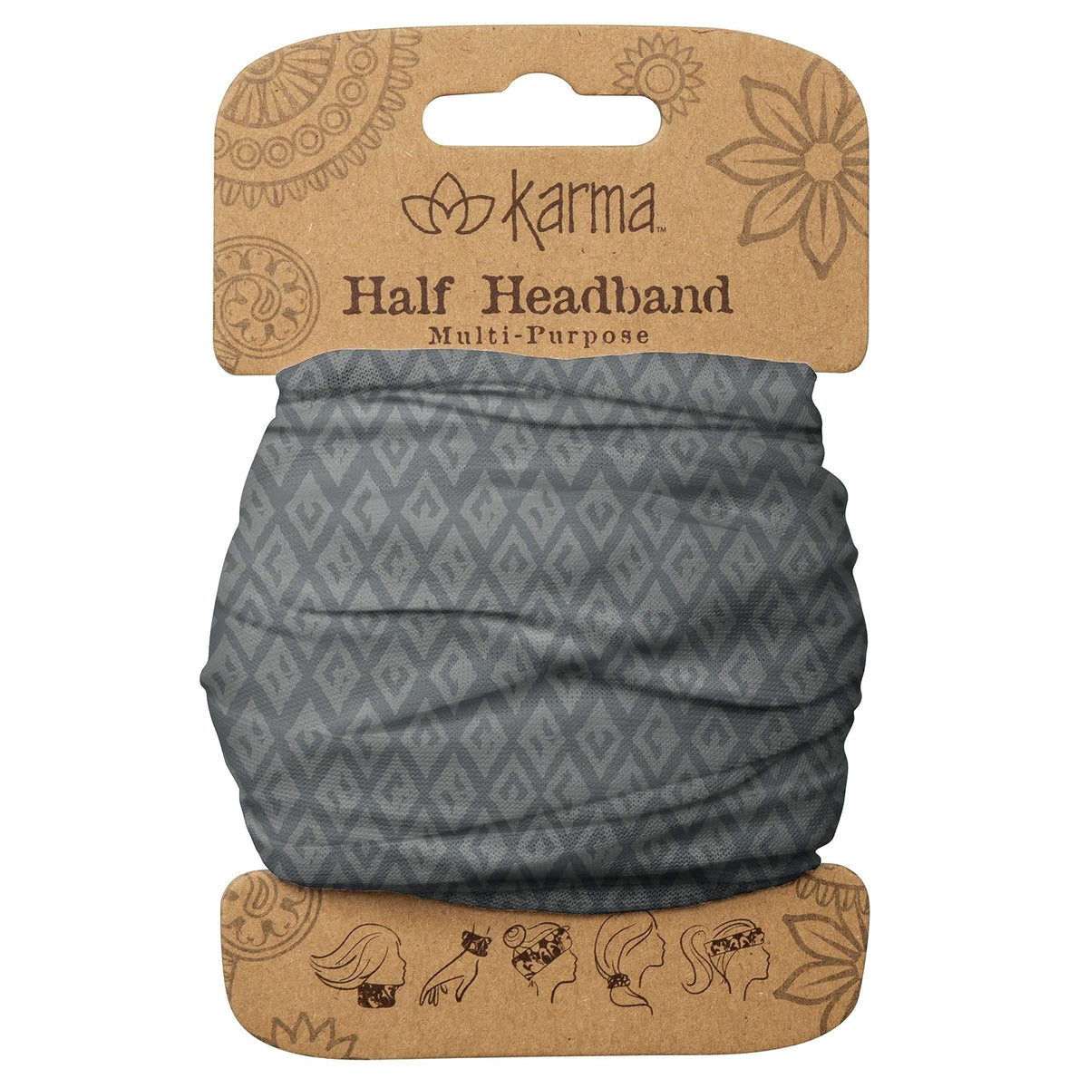 Karma Hairband, 1 Count (Pack of 1), Gray Diamond