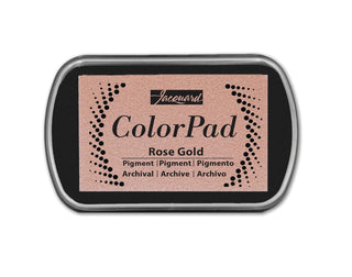 Jacquard ColorPad Archival Pigment Ink Stamp Pads- Metallic Rose Gold - Acid Free - Non-Toxic - Excellent for Blending, Embossing and Stamping