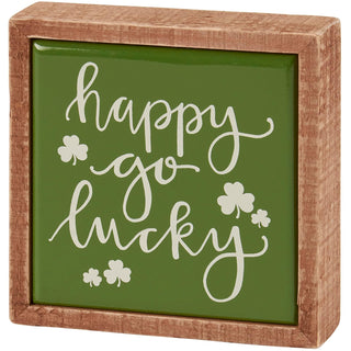 Primitives by Kathy Decorative Signage, 4" x 4" x 1", Green, Cream, Wood