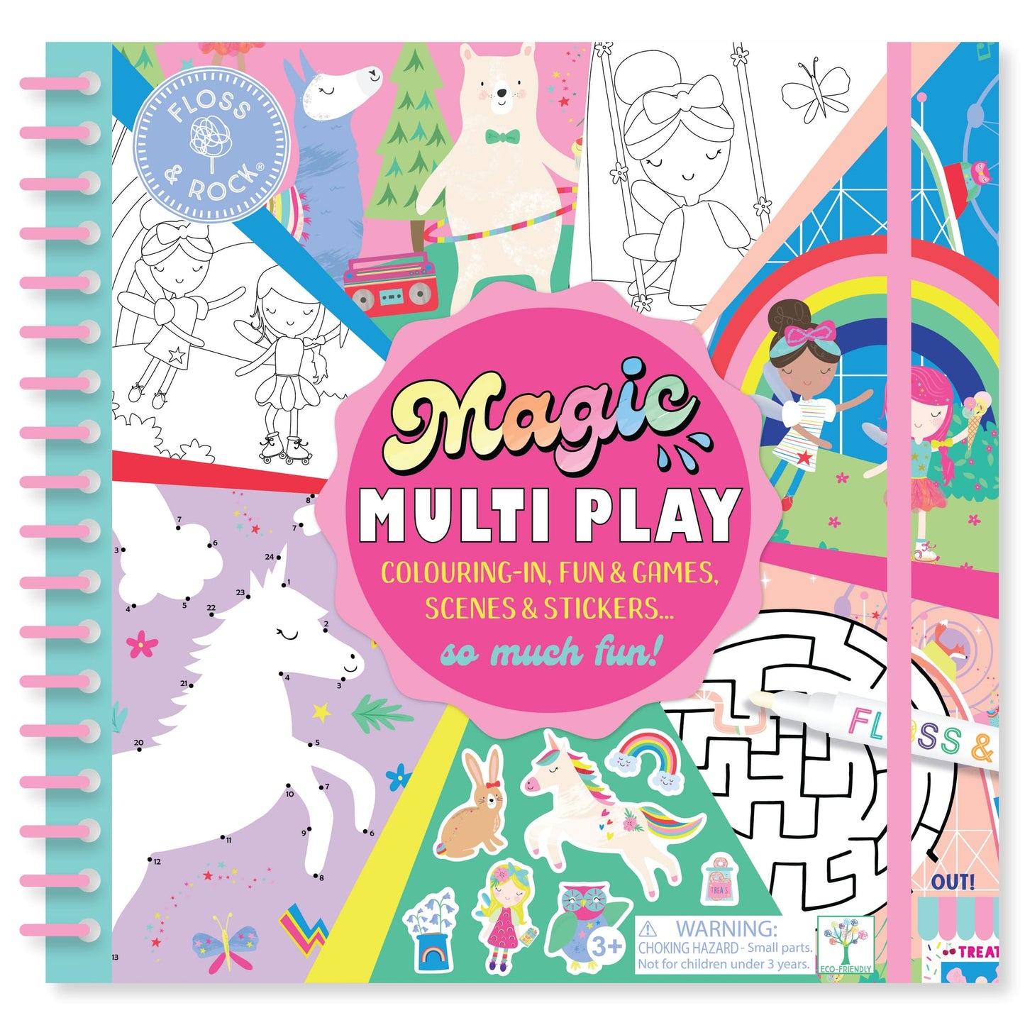 Floss and Rock Magic Multiplay, Rainbow Fairy, 10-inches Length, Educational Activities for Kids