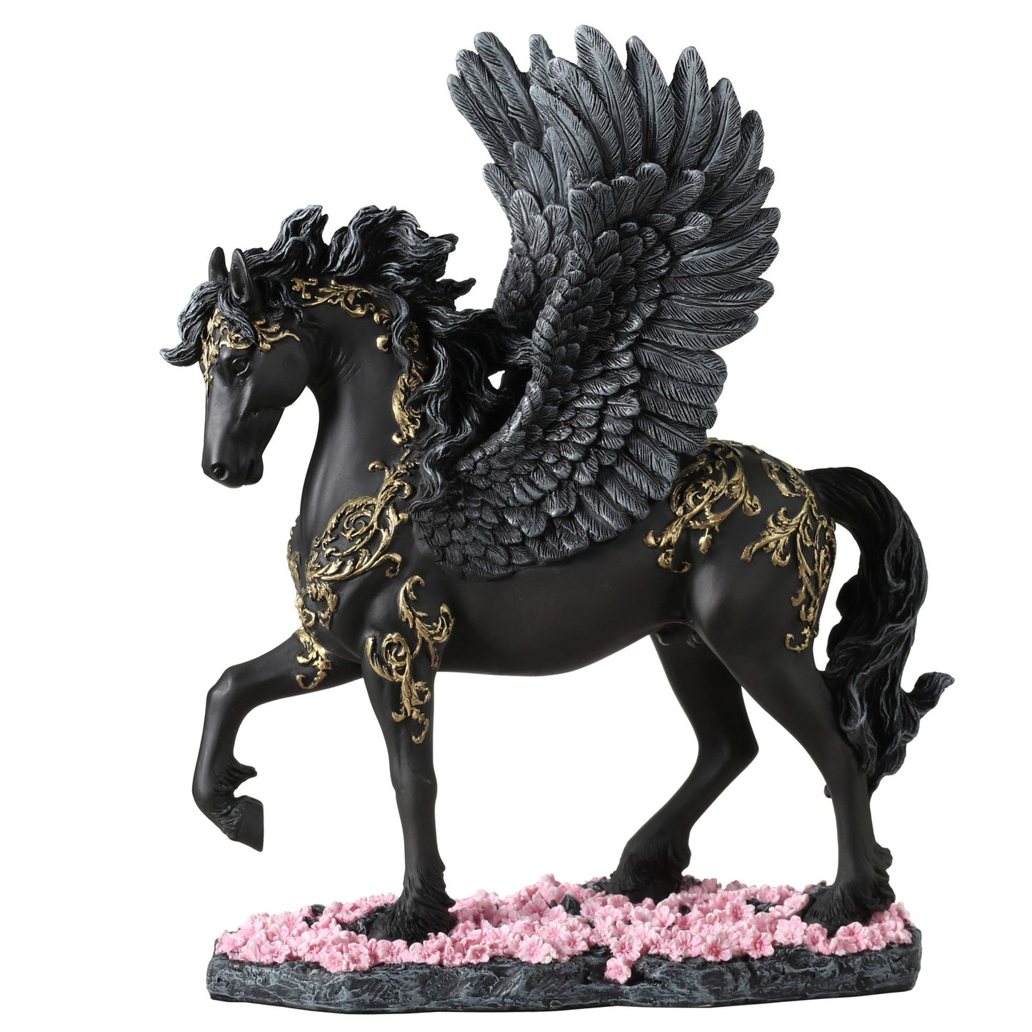 Veronese Design 10 5/8 Inch Winged Divine Black Pegasus Greek Mythology Creature Figurine Hand Painted Resin Horse Sculpture Home Decor
