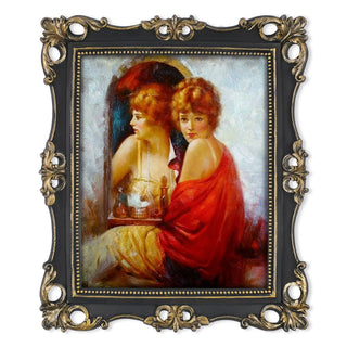 Simon's Shop 8x10 Picture Frame Atique Frame 8x10 Vintage Photo Frames 10 x 8 in Black with Gold Trim, Wall and Tabletop Picture Frames