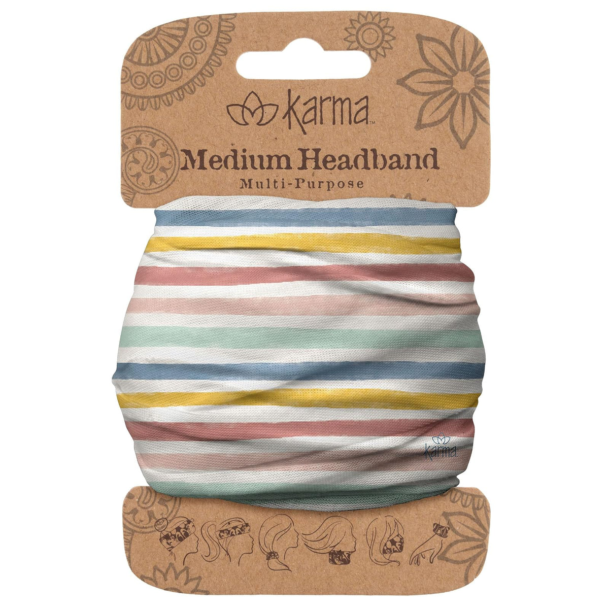 Karma Gifts Half Headband, Watercolor Rainbow