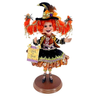Mark Roberts Figurine, Small 12.5" Tall, Black, Orange, Gold, Purple, Red