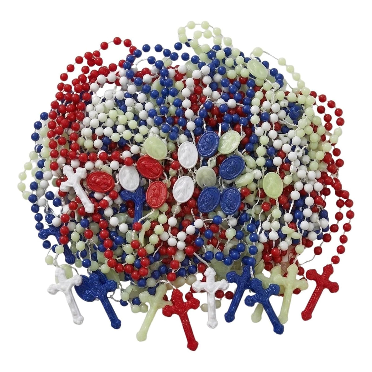 Autom Craft Bead, 100-Count, Red White Blue Luminous Assortment