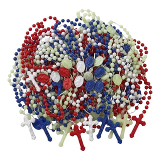 Autom Craft Bead, 100-Count, Red White Blue Luminous Assortment