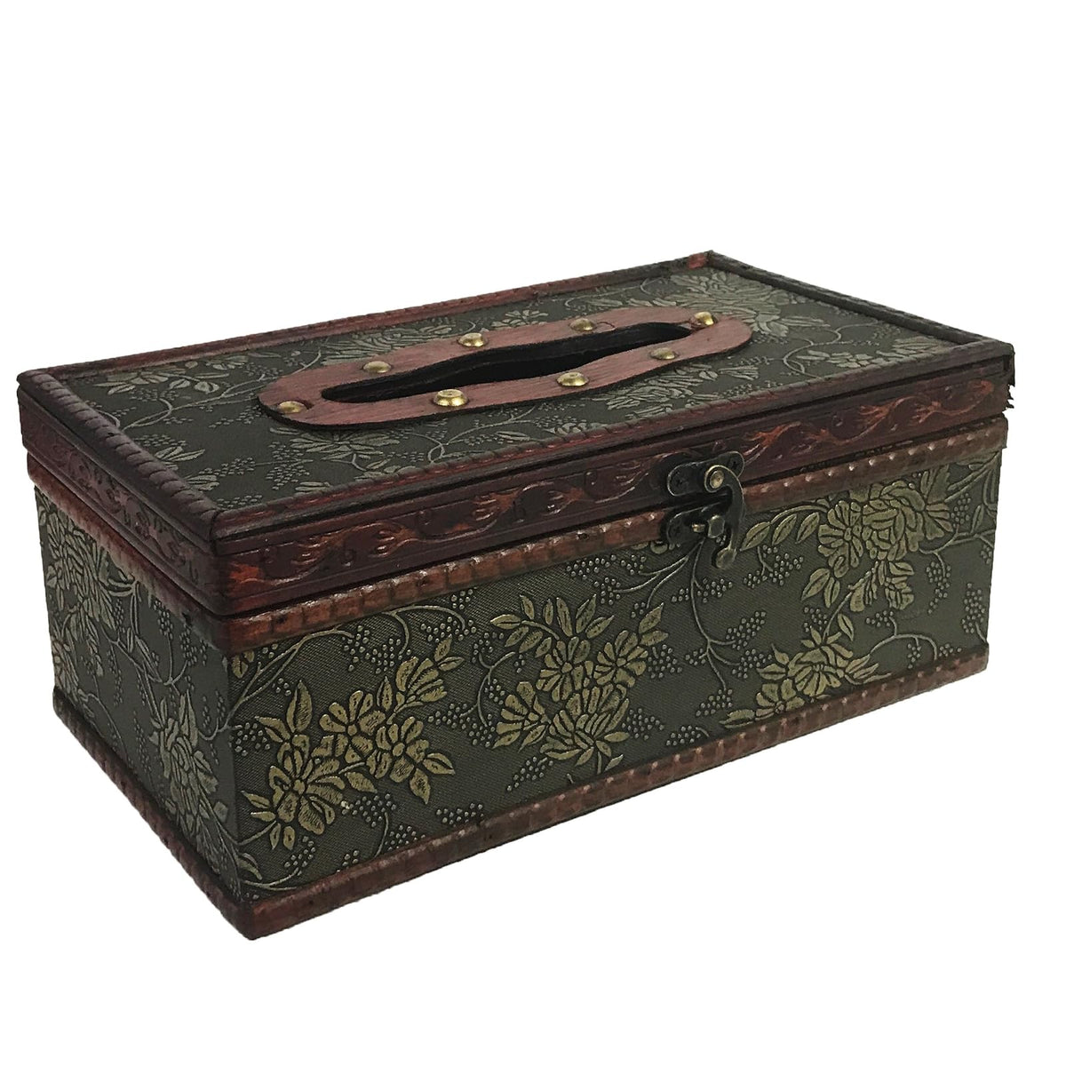 allgala Storage Box, 9.5 x 4.75 x 3.25 inches, Floral Tissue