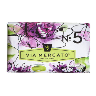 European Soaps Via Mercato Italian Soap Bar (200g), No. 5 - Waterlily and Sandalwood