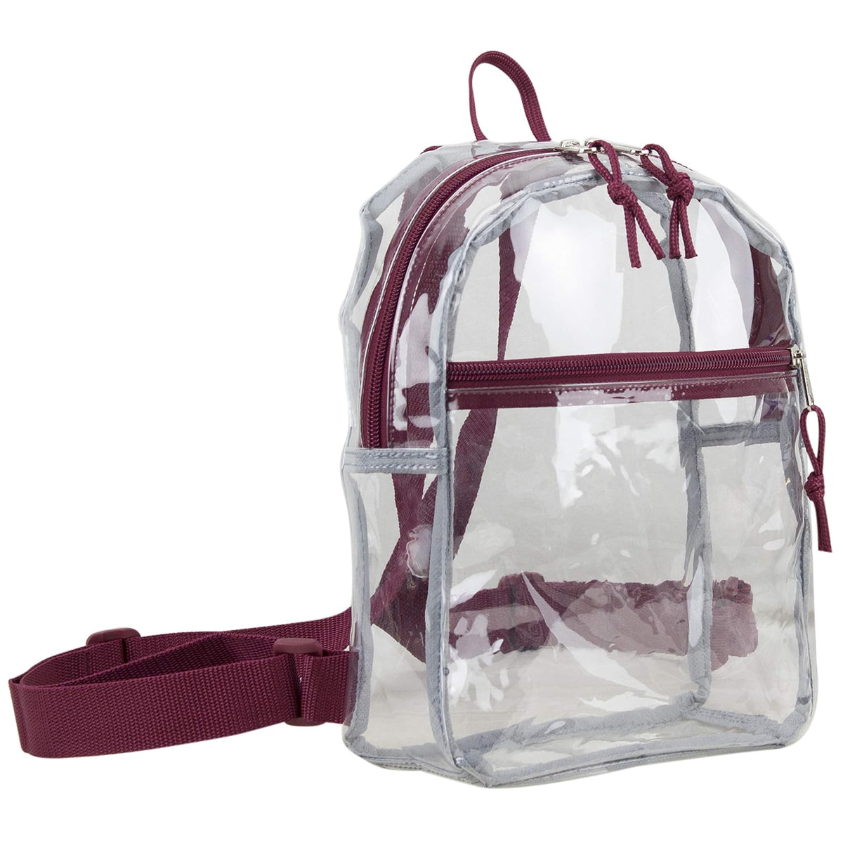 Eastsport Backpack, One Size (Hardcode), Clear/Burgundy