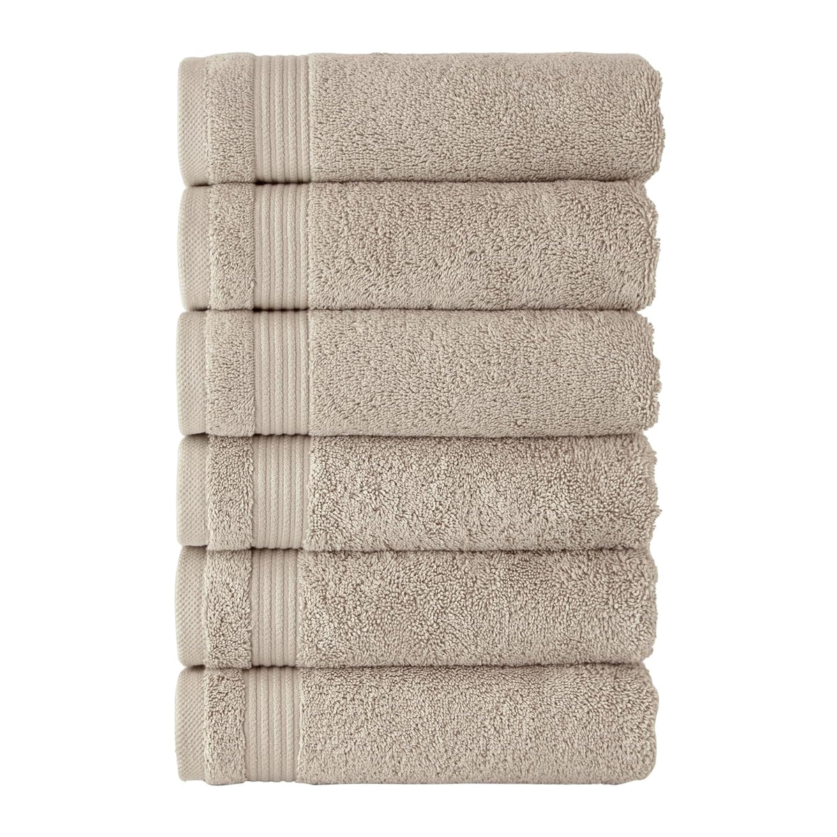 Classic Turkish Towels Towel, Hand Towels - 6 Piece Set, Beige
