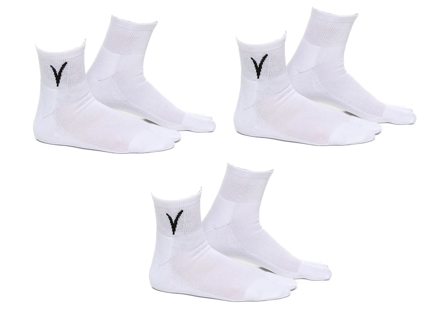 3 Pairs Thicker V-Toe Big Toe Flip-Flop Tabi Comfortable Warmer Socks For All Shoes, Flip Flops Sandals Boots (Black, White, Grey, Men:10-13 Women:11+)