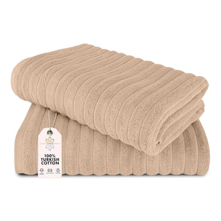 Classic Turkish Towels Towel, 2-Piece Bath Sheets, Almond Beige