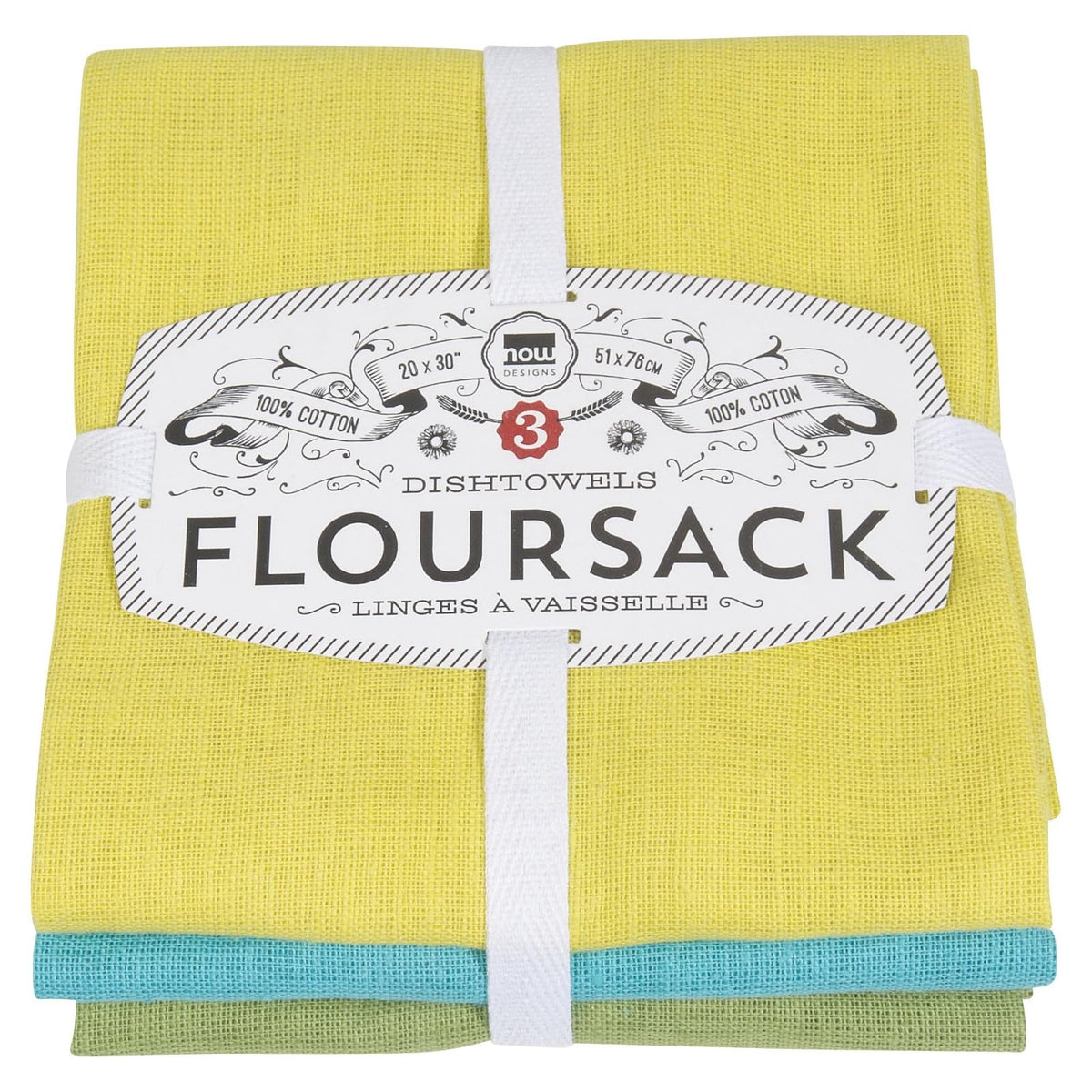 Now Designs Towel, Small, Chartreus Turq Leaf