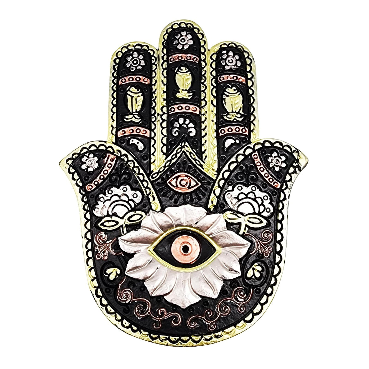 Fantasy Gifts Incense Holder, 5 1/2" x 4", Black/Gold
