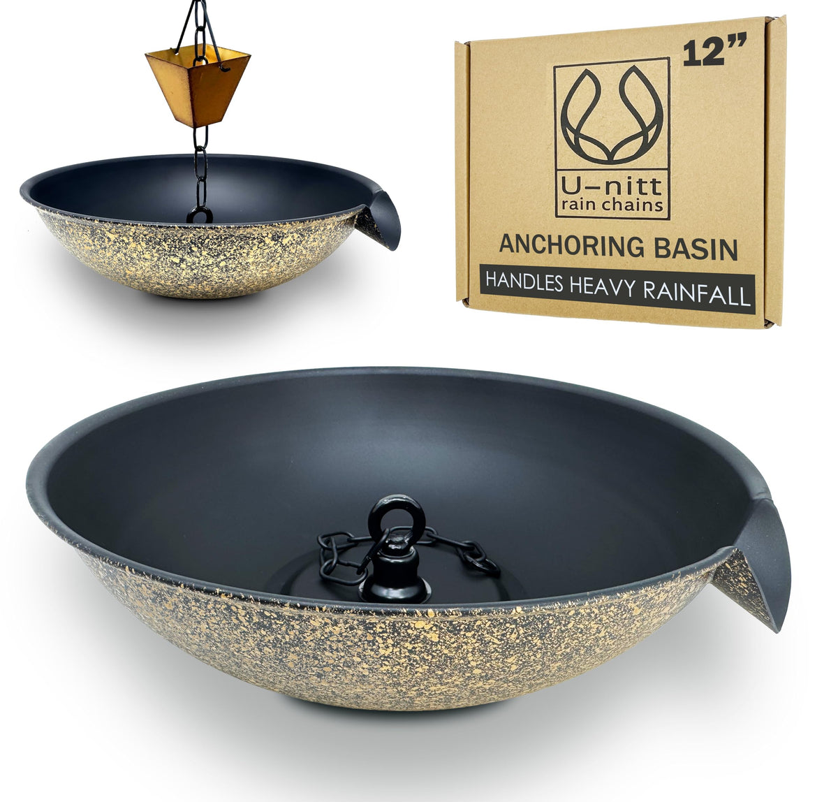 U-nitt Outdoor Living, 12", black with gold