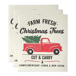 DII Towel, 7.75 x 6.75", Christmas Truck