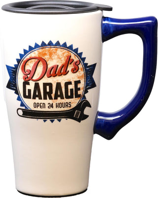 Spoontiques 12758 Dad's Garage Travel Mug, Off-white