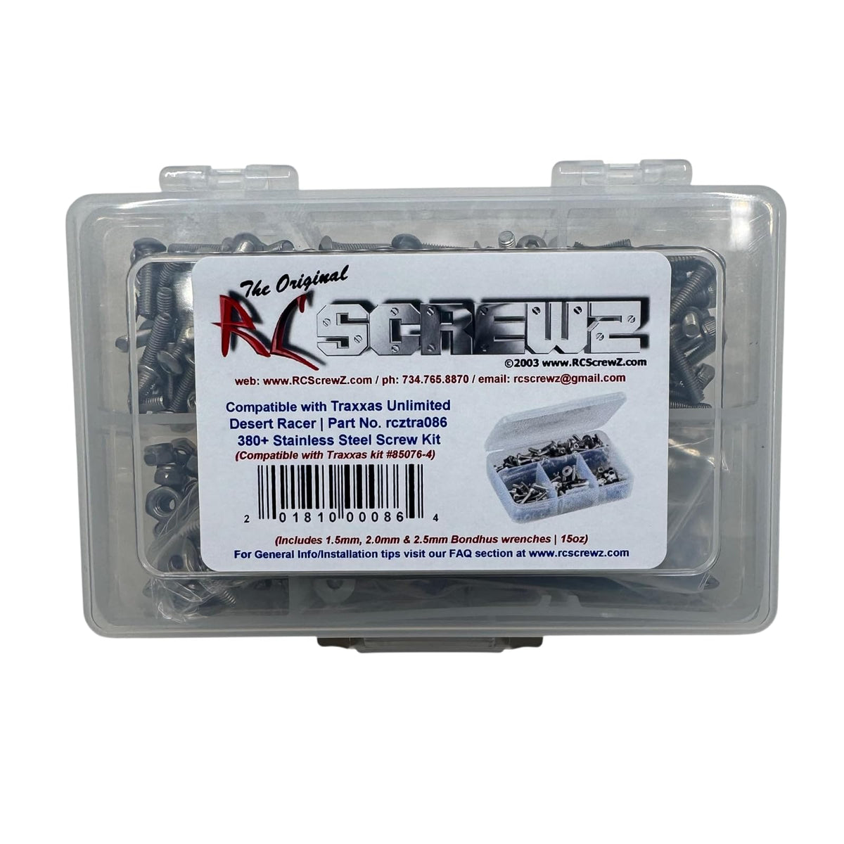 RC Screwz Mechanical Fasteners, One Size, Silver