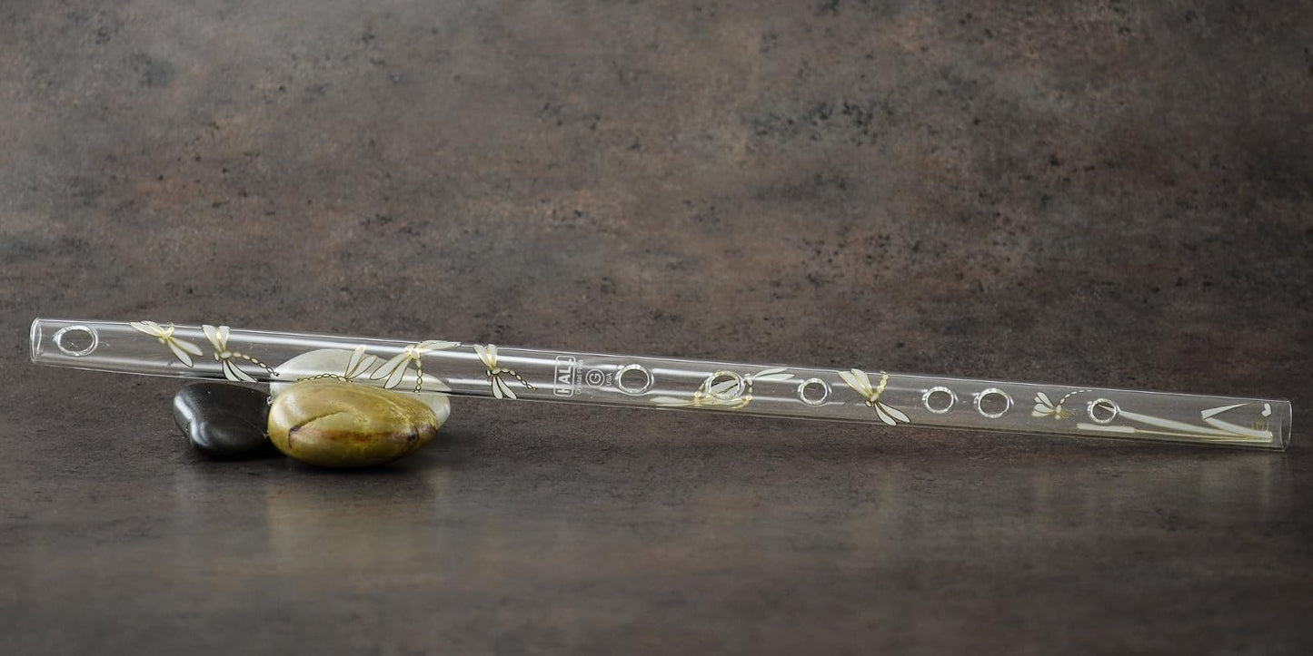 Hall Crystal Flutes 21703 - Offset Glass Flute in G - Dragonfly