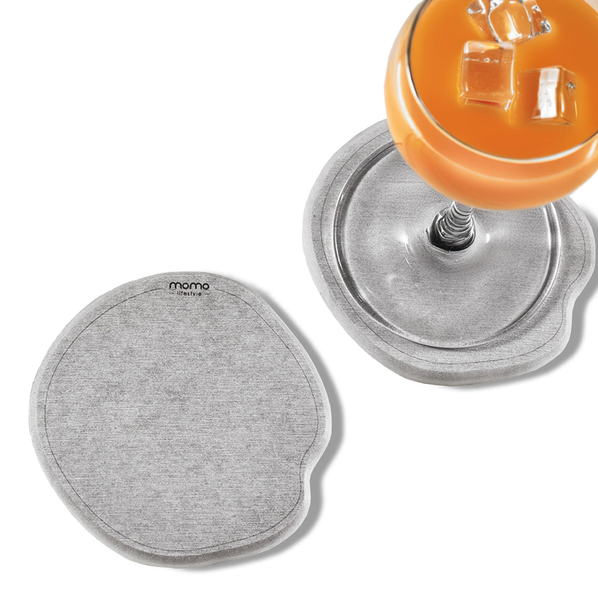 Momo Lifestyle Drink Coaster, 4 inches diameter (2 Pack), Gray
