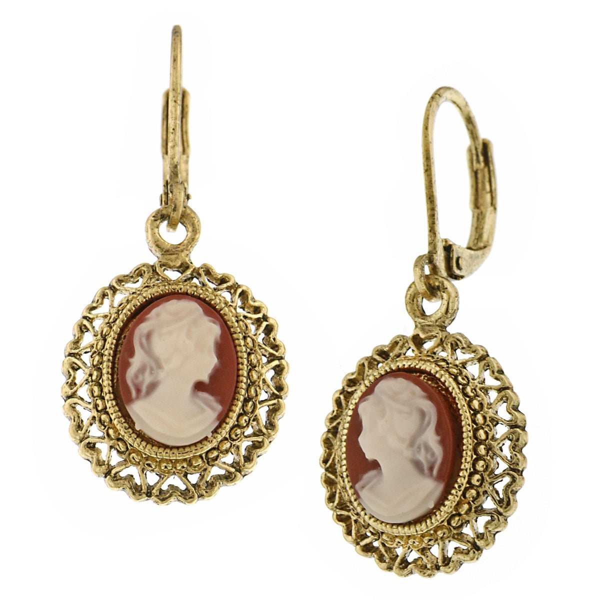 1928 Jewelry Company Earring, 1.5"L x 0.5"W, Carnelian Red
