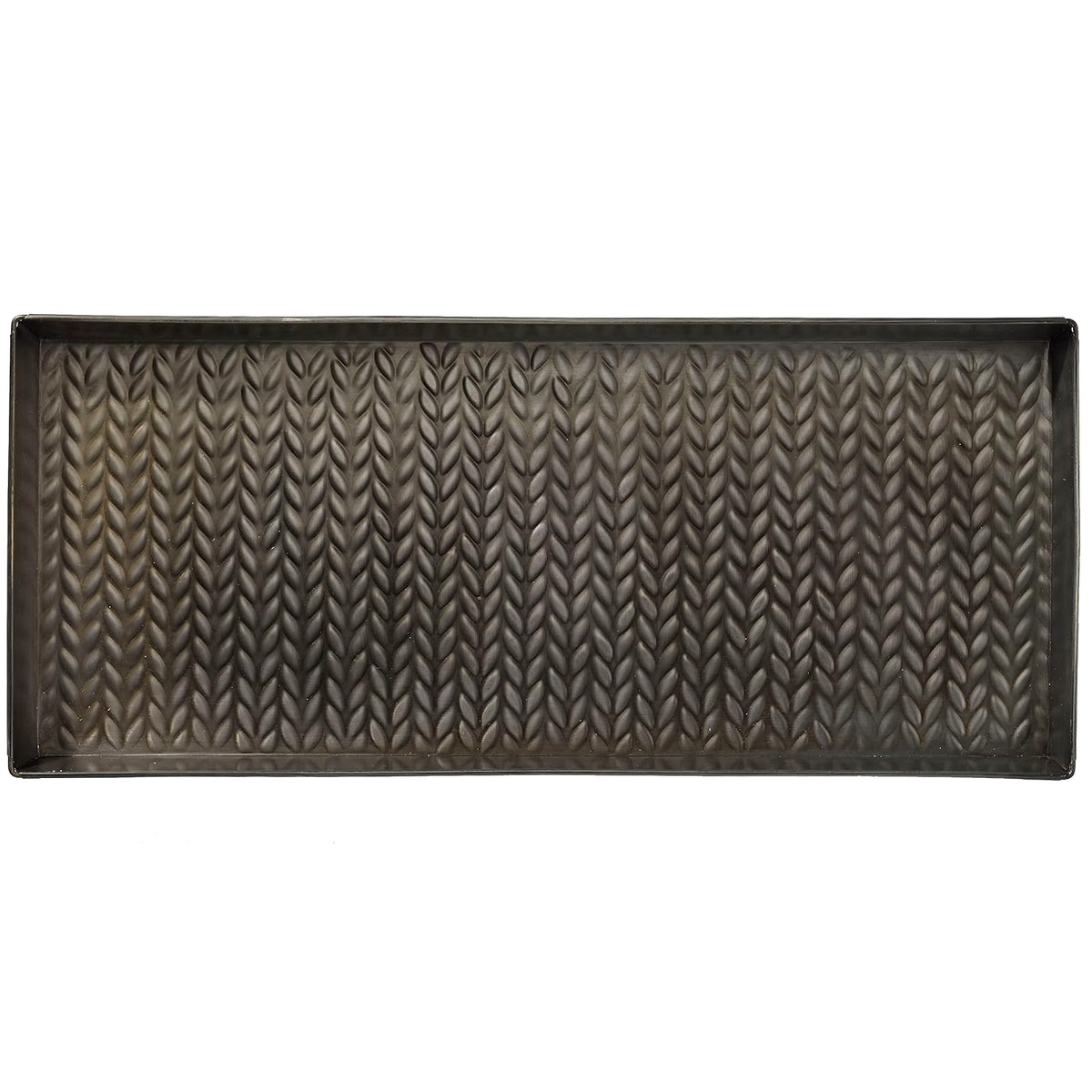 Home Furnishings By Larry Traverso Tray, 30" x 13" x 2", Cable Knit Design, Anti