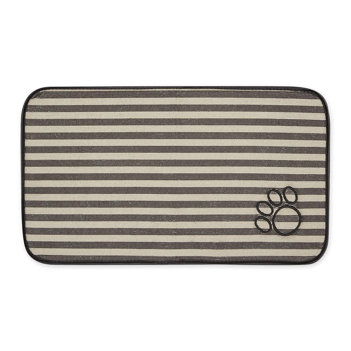 Bone Dry Pet Placemat, 10"L x 18"W, Brown Stripe