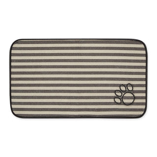 Bone Dry Pet Placemat, 10"L x 18"W, Brown Stripe