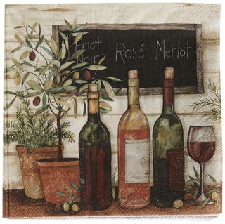 ihr SINCE 1977 Disposable Napkin, 5 x 5-Inches, Wine and Olives