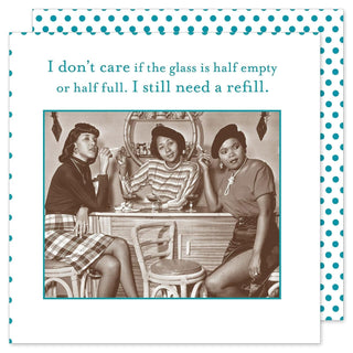 Shannon Martin Design Disposable Napkin, 5" x 5", Glass Half