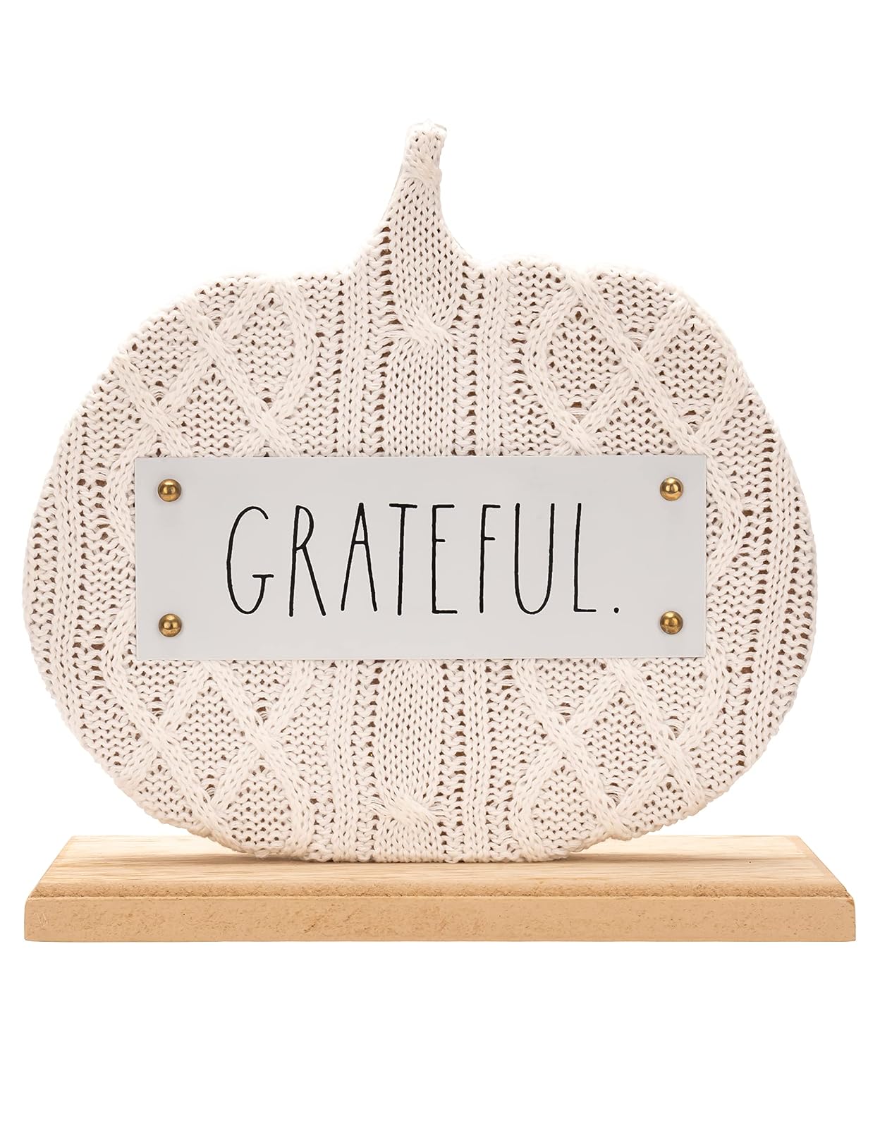 DesignStyles Rae Dunn Pumpkin Fall Decor – Grateful Desk Decor – Pumpkin Decorations for Home – Fall Decorations for Home - Office Decor for Women - Cute Desk Accessories for Women - Aesthetic Fall Home Decor
