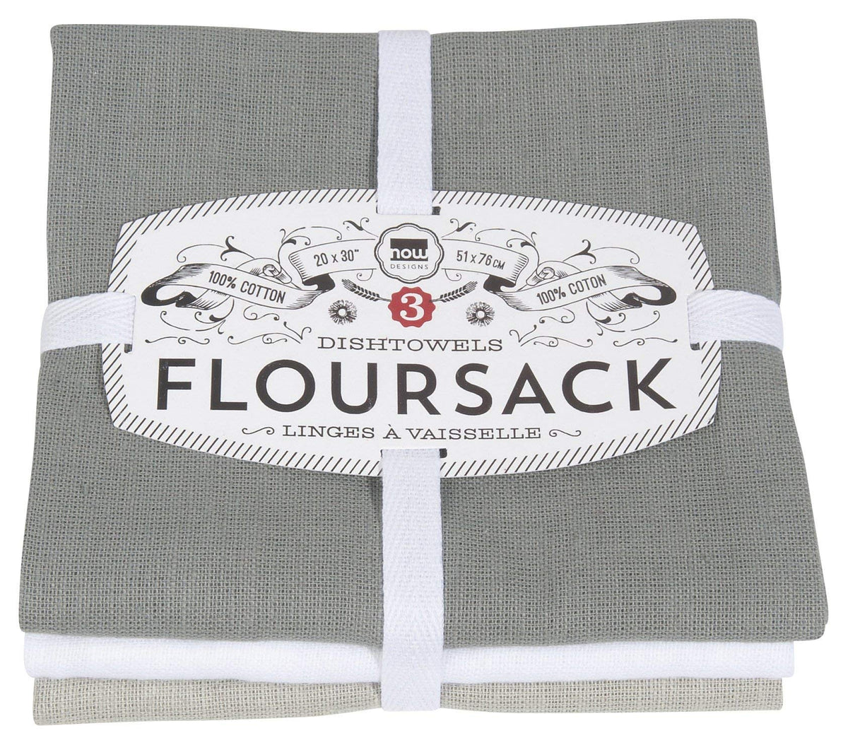 Now Designs Towel, 20 x 30in, London Gray White Moon