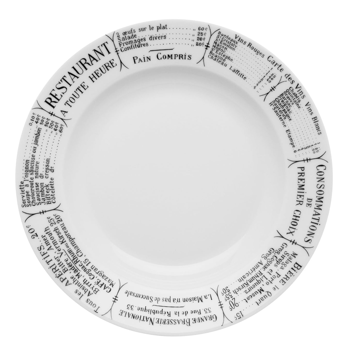 Pillivuyt Brasserie Plate, 10.5"
