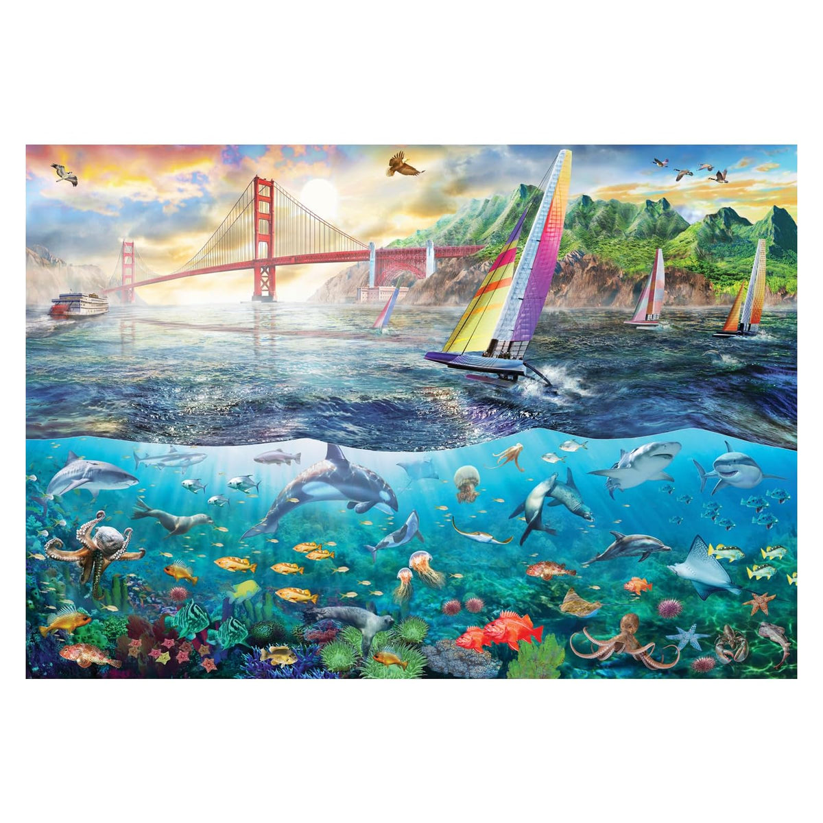 Anatolian Puzzles, 2000 pieces, 37.8x26 inches, Frisco Bay Bridge