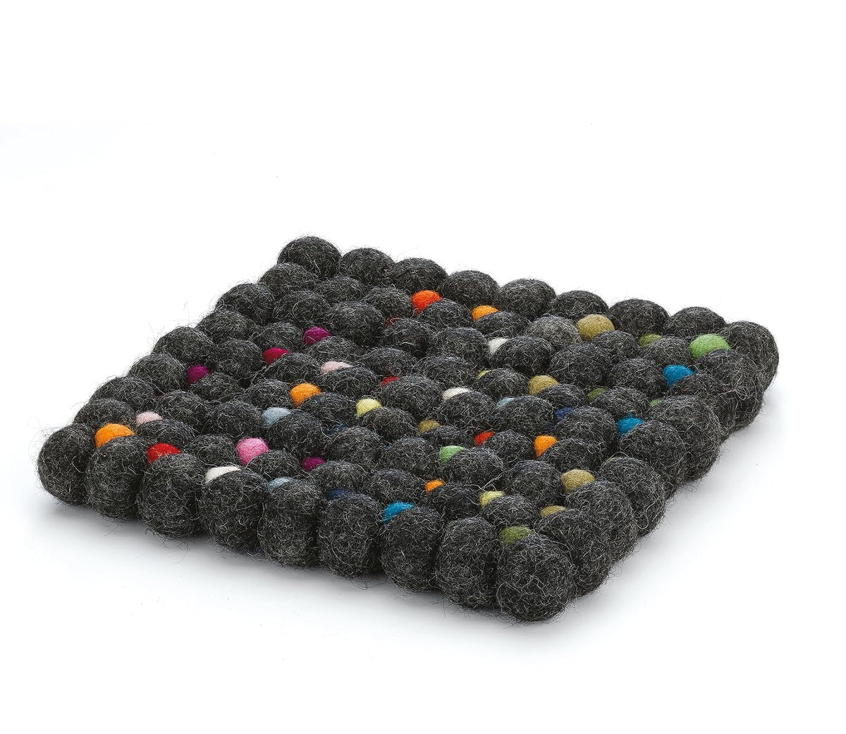 Frieling Cilio Fair Trade Certified 100% Virgin Sheep Wool Trivet Made in Nepal, 8" Square,Charcoal