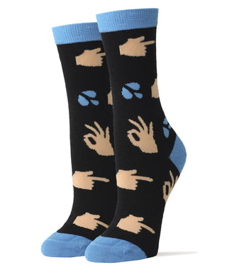 ooohyeah Women's Novelty Crew Socks for Adult Humor, Fun Funny Crazy Silly Cool Socks, Perky
