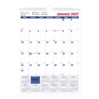 Rediform Calendar, Blue/White