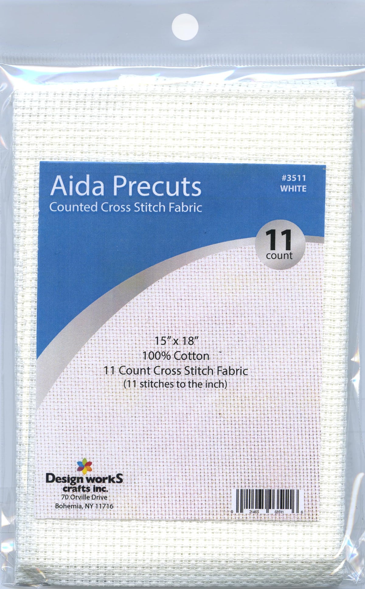 Design Works Crafts Fabric, 15" x 18", White